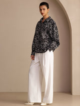 [Musta Aalto] SilkSilky-FI Long Sleeve Lapel Collar Naisten paita 006