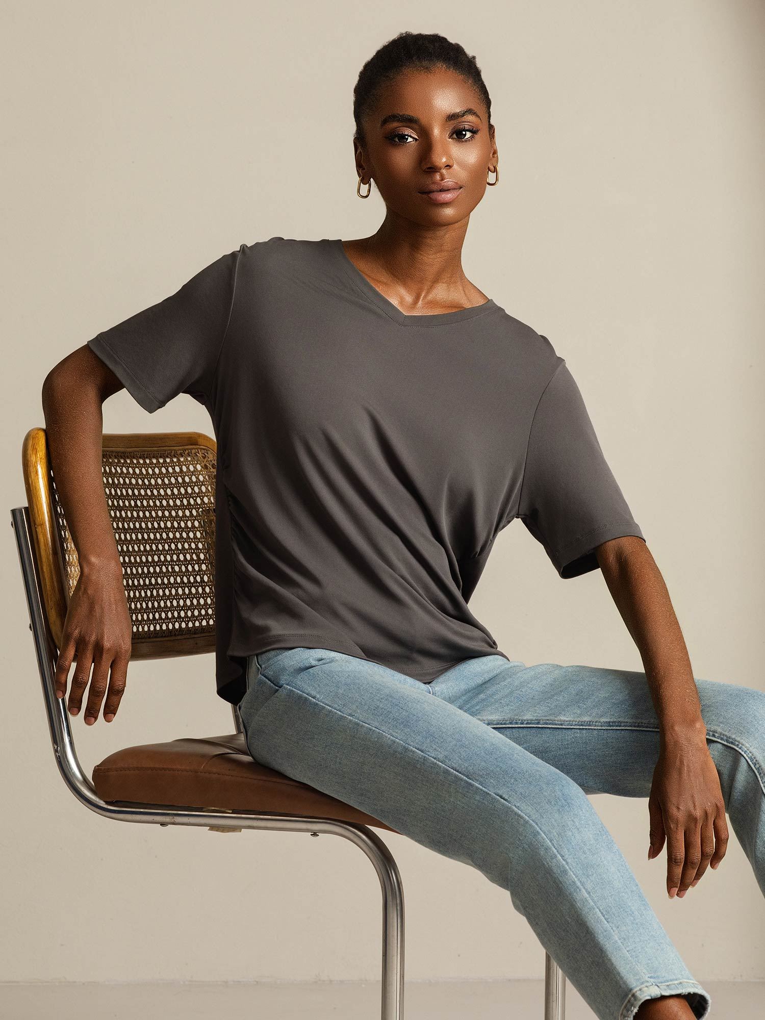 [Harmaa] SilkSilky-FI Womens T-Shirt 007
