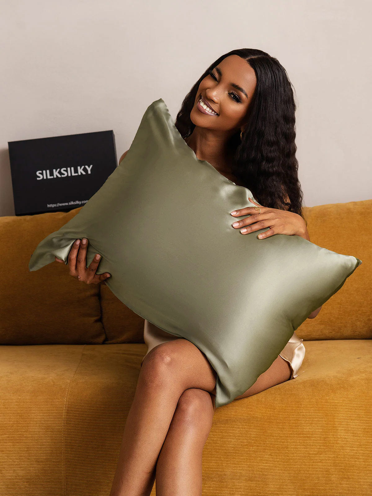 [Oliivinvihreä] SilkSilky-FI 22Momme Pillowcase 002