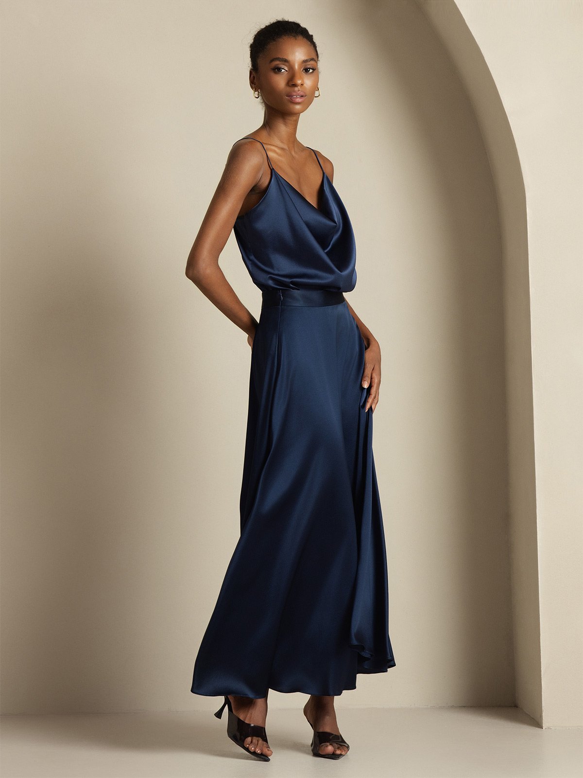 [Tummansininen] SilkSilky-FI 19Momme Womens Outfit Sets 005,