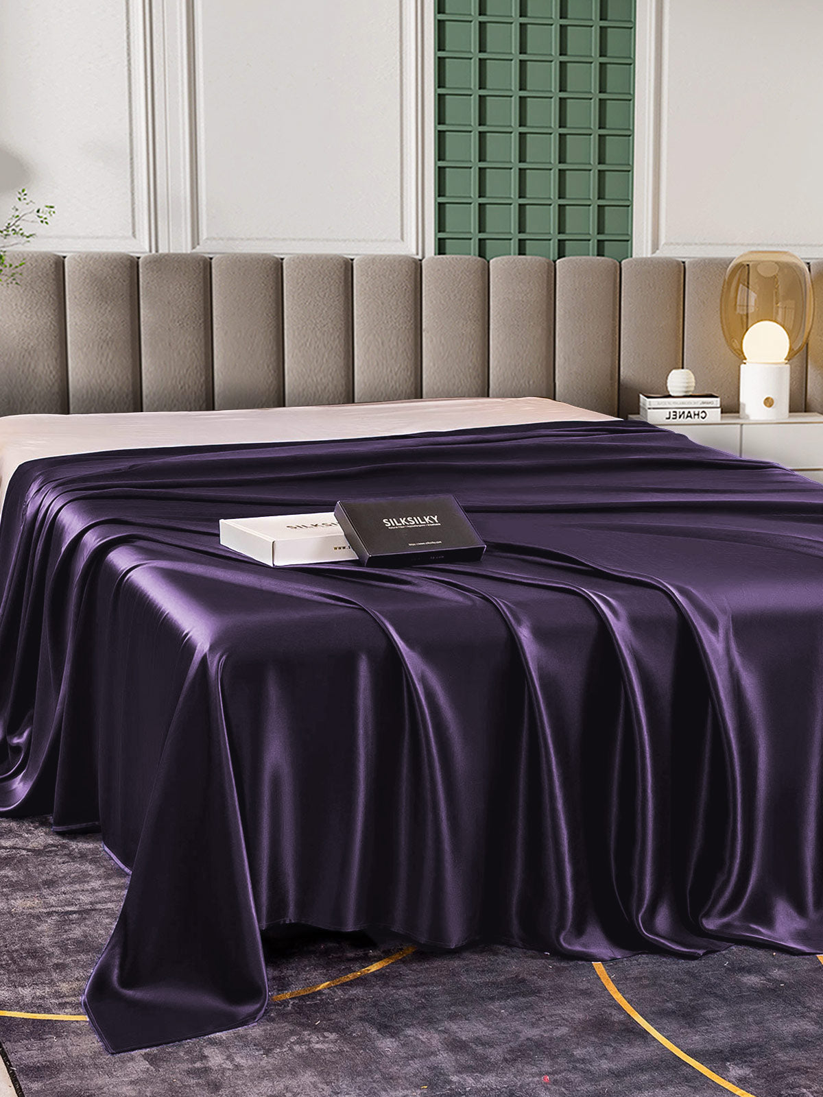 [Tumma Violetti] SilkSilky-FI 25Momme Sheet 003