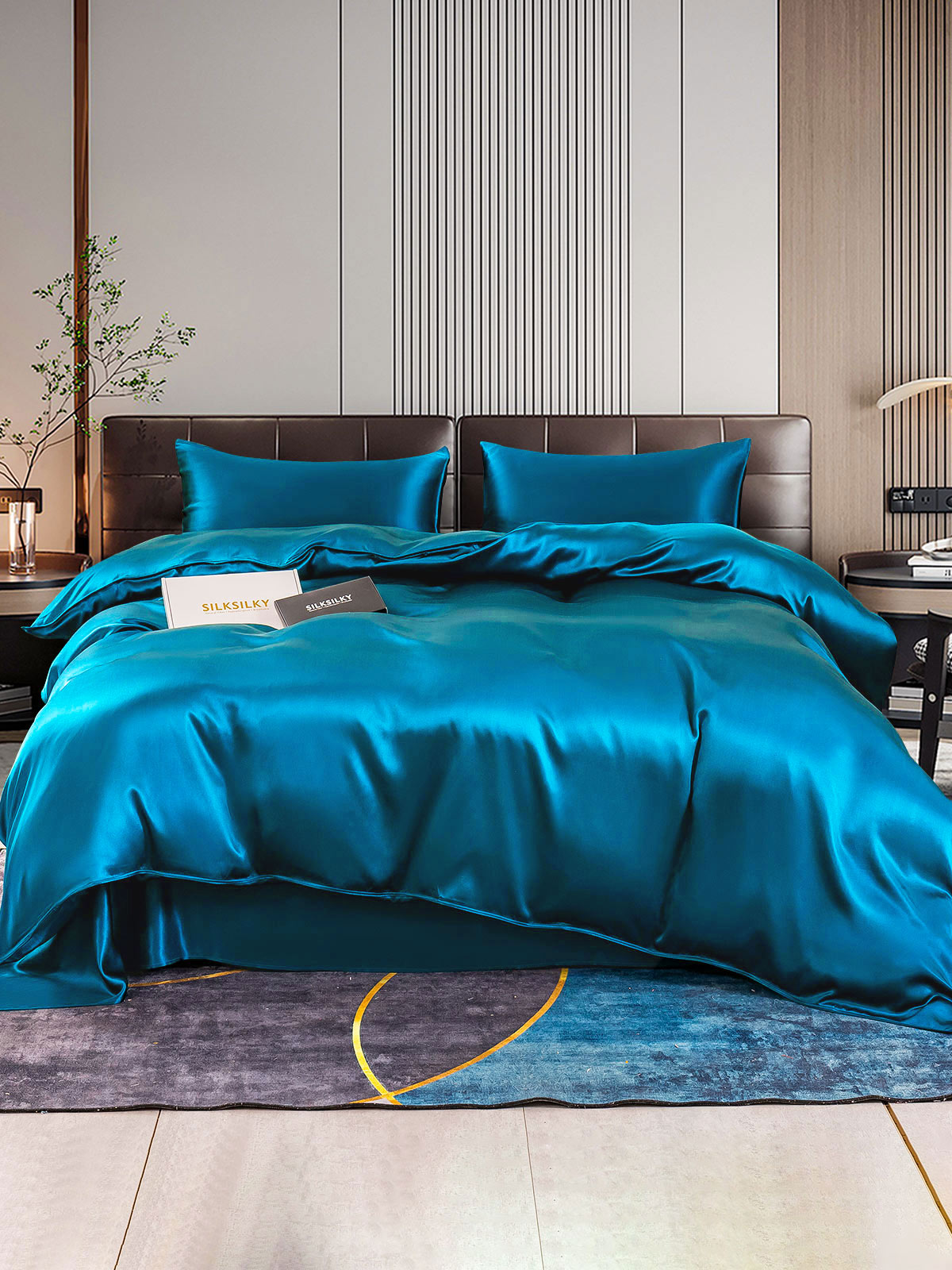 [Sinivihreä] SilkSilky-FI 22Momme Bedding Set 001