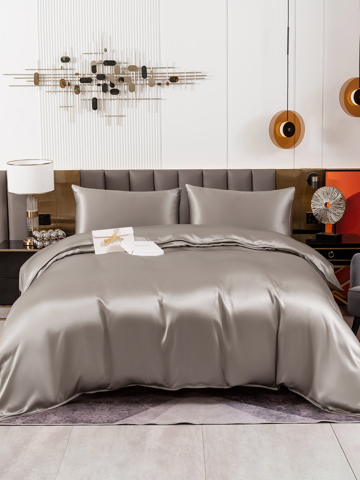 [Harmaa] SilkSilky-FI 19Momme Bedding Set 002
