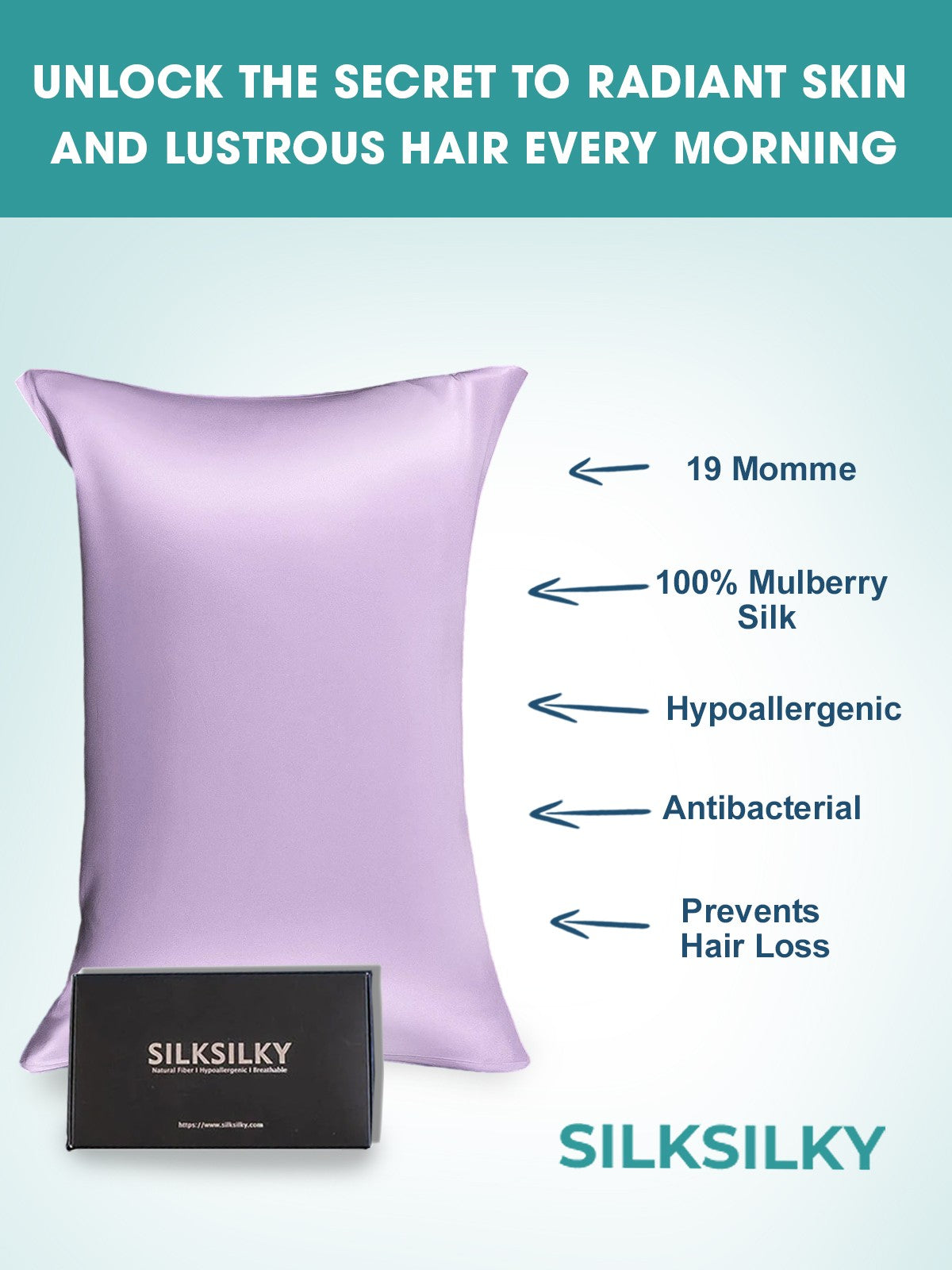 SilkSilky-FI 19Momme Pillowcase Laventeli 002