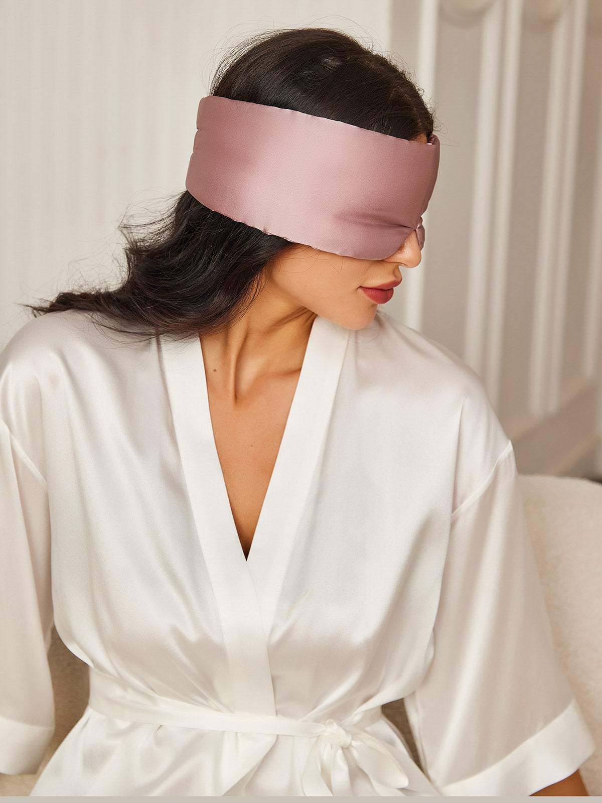[Vaalean Mauve] SilkSilky-FI 19Momme Eye Mask 003