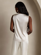 [Vaalean Harmaa] SilkSilky-FI Sleeveless Round Neck Camisole Top 002