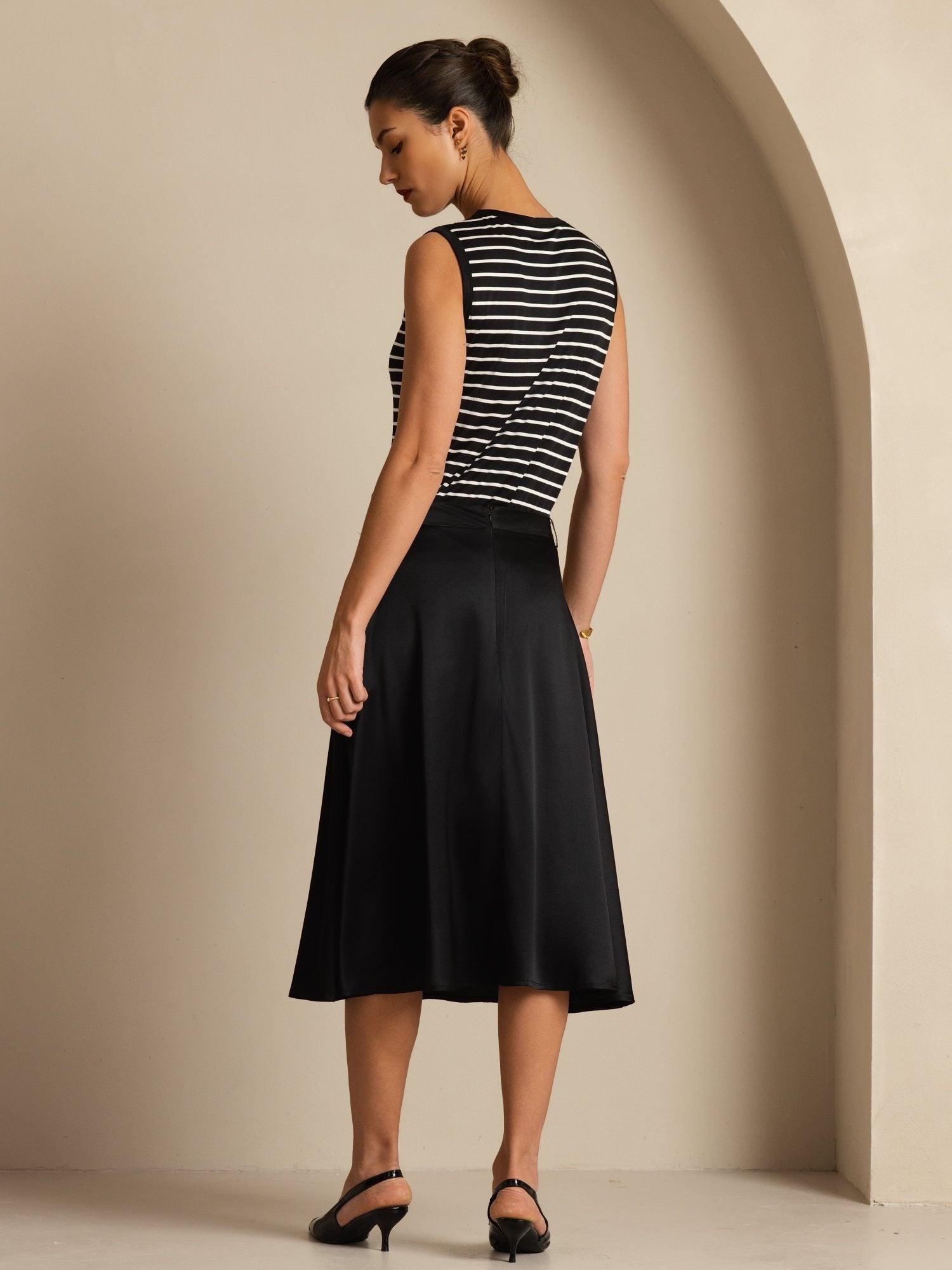 [Musta] SilkSilky-FI 19Momme Silkki Skirt 004