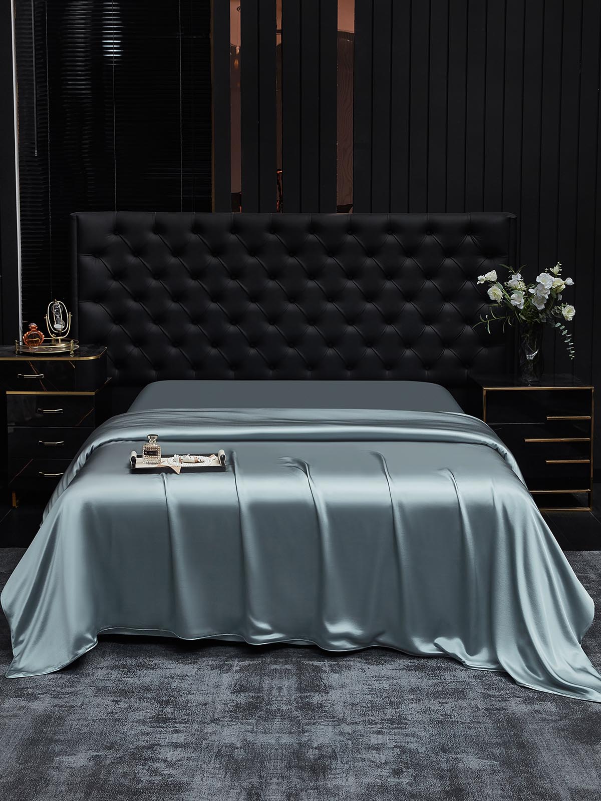 [Harmaansininen] SilkSilky-FI 22Momme Duvet Cover 001