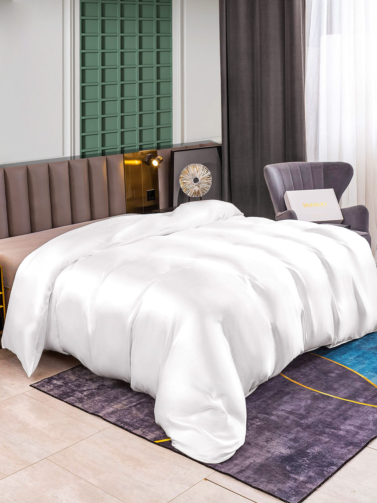 [Valkoinen] SilkSilky-FI 25Momme Duvet Cover 001