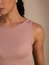[Pinkki] SilkSilky-FI Sleeveless Round Neck Camisole Top 006