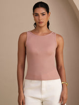 [Pinkki] SilkSilky-FI Sleeveless Round Neck Camisole Top 003