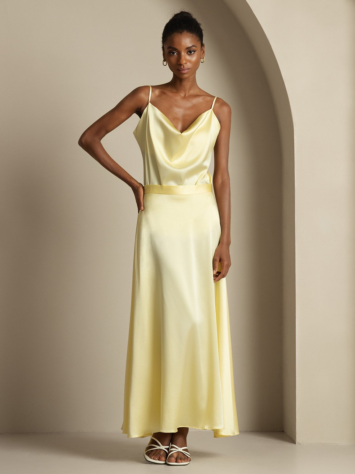 [Vaaleankeltainen] SilkSilky-FI 19Momme Womens Outfit Sets 003,