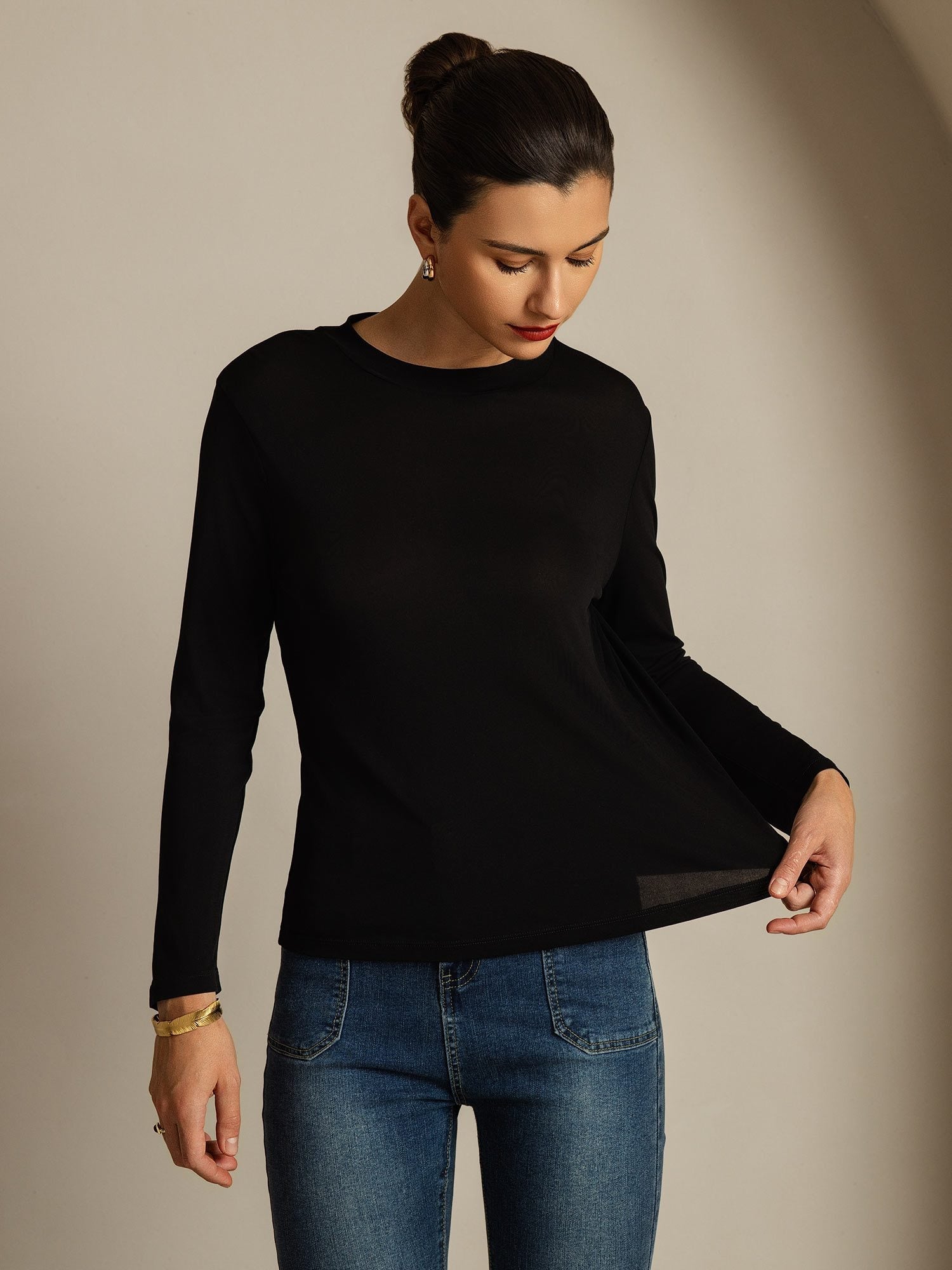 [Musta] SilkSilky-FI Womens T-Shirt 003
