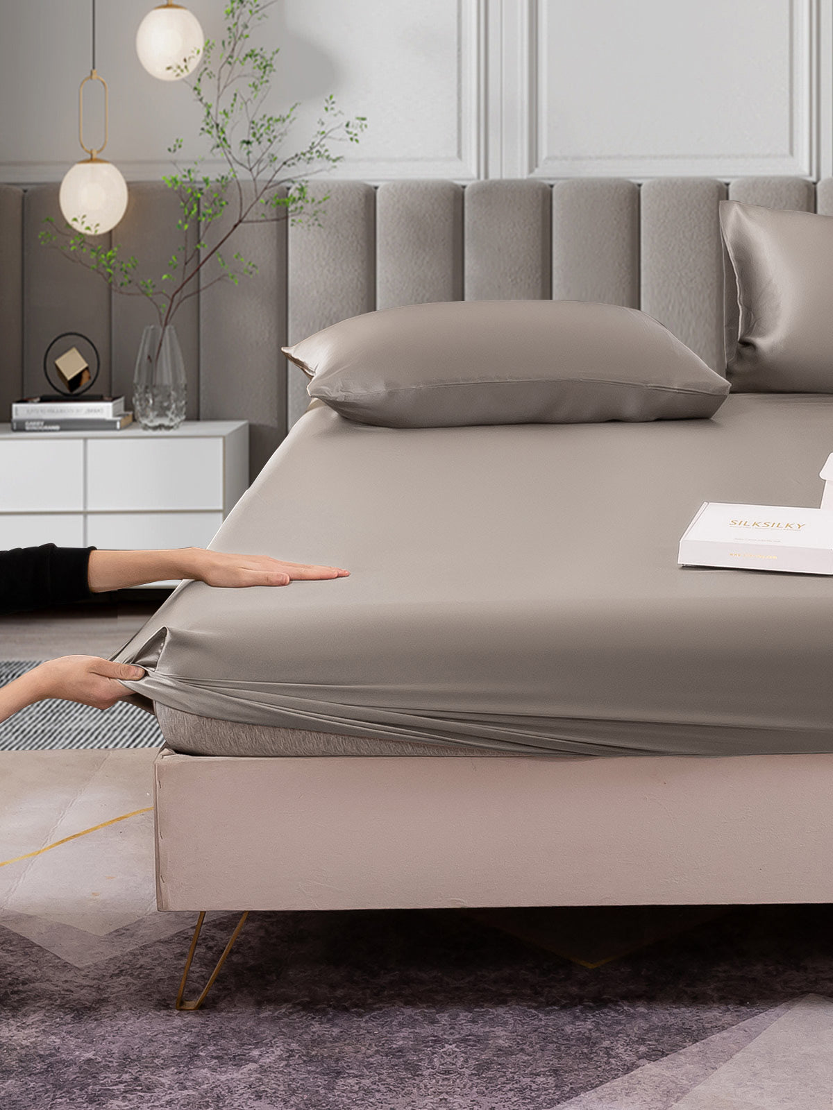 [Harmaa] SilkSilky-FI 25Momme Bedding Set 006