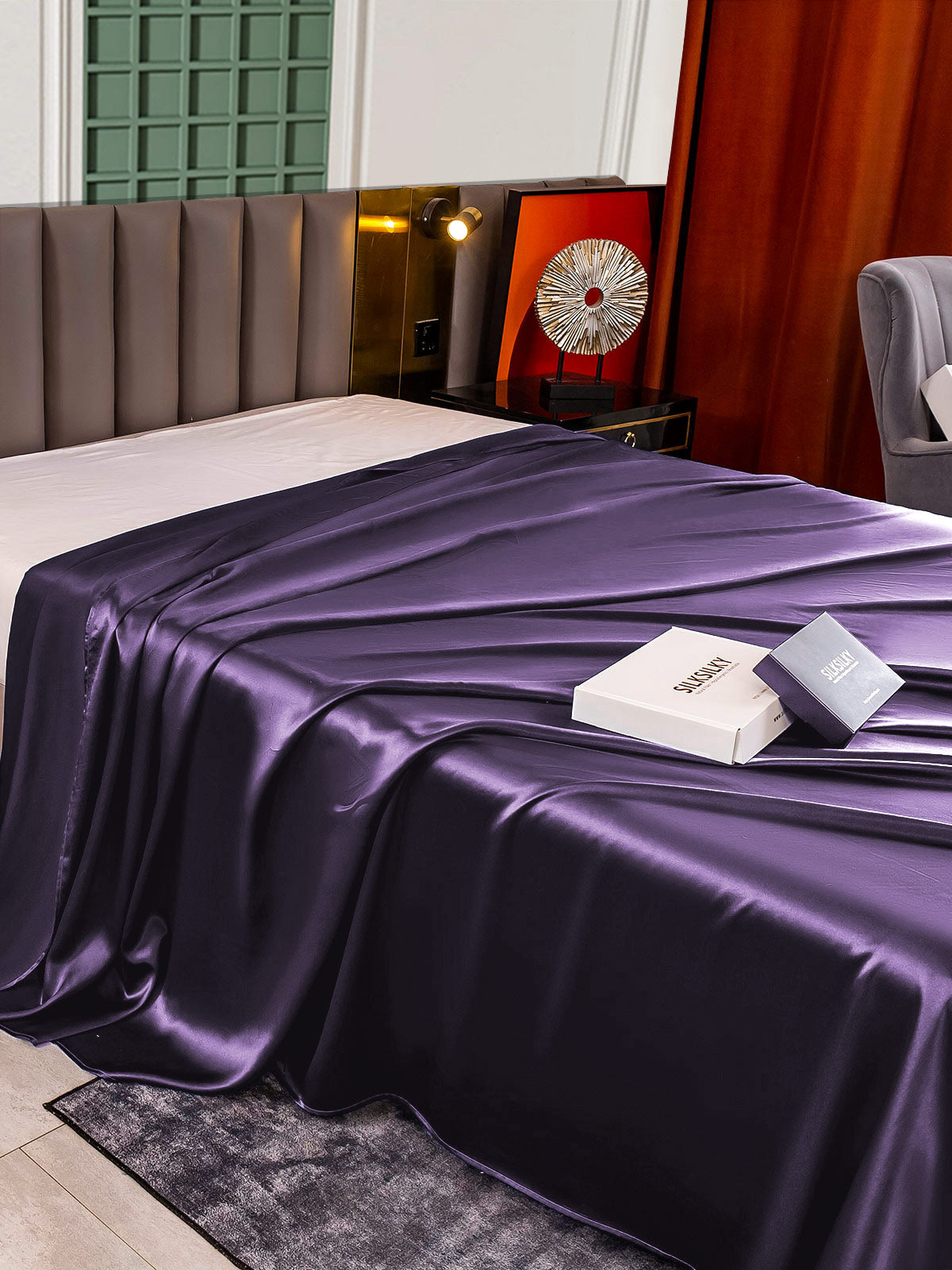 [Tumma Violetti] SilkSilky-FI 25Momme Sheet 004
