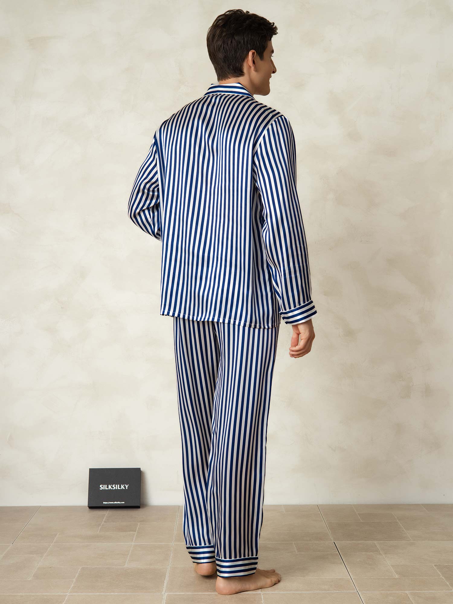 [Laivasto Raita] SilkSilky-FI 19Momme Mens Pajamas 002