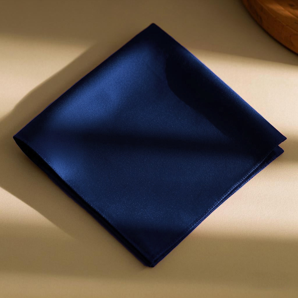 [Tummansininen] SilkSilky-FI Pure Silk Scarf 002
