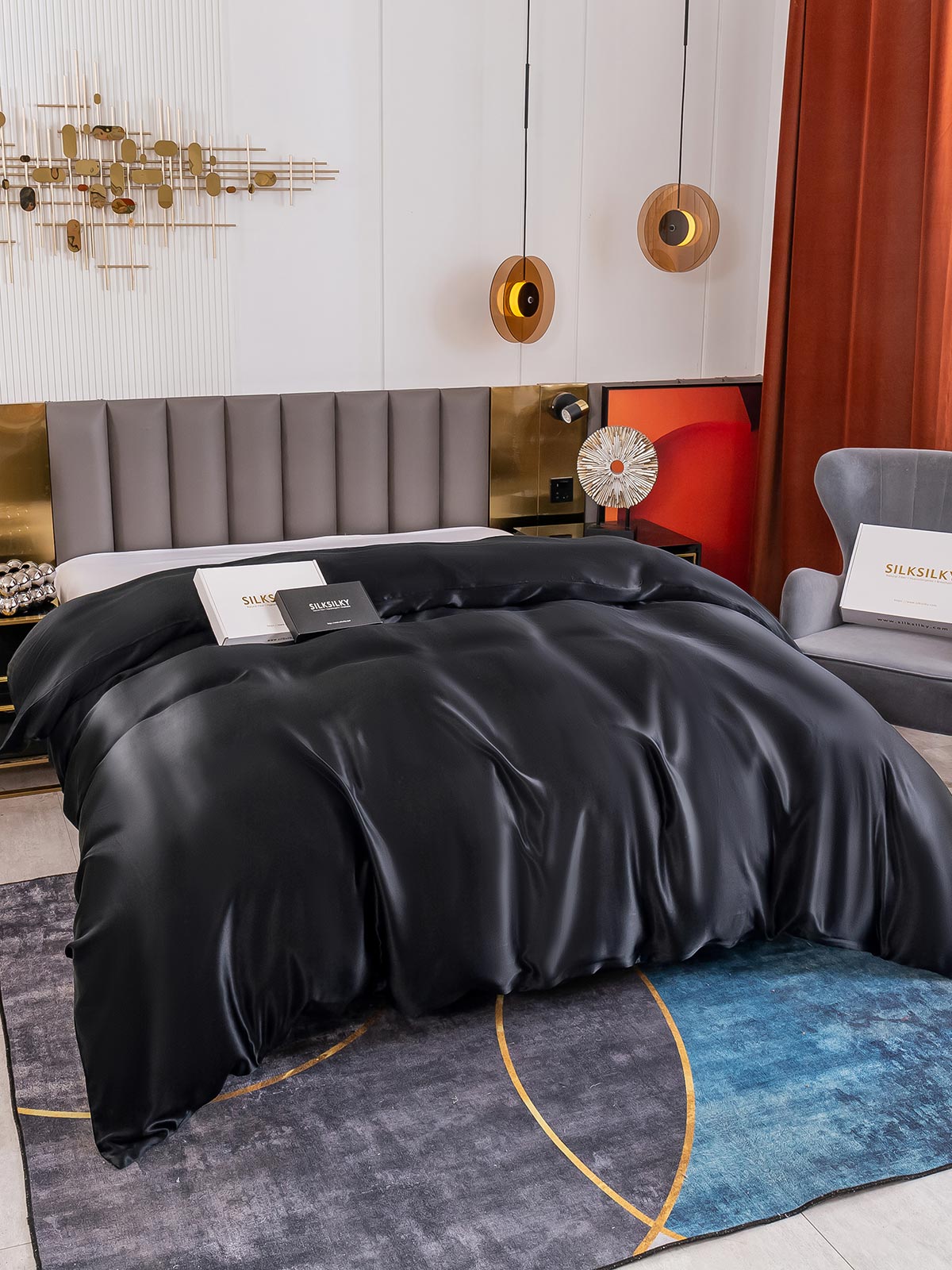 [Musta] SilkSilky-FI 19Momme Duvet Cover 004