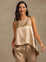 [Samppanja] SilkSilky-FI Sleeveless Scoop Neck Naisten Pyjamat 002