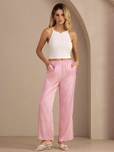 [Vaaleanpunainen Liituraita] SilkSilky-FI Womens Pants 005