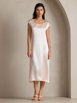 [Pinkki] SilkSilky-FI Cap Sleeve Scoop Neck Mekko 004
