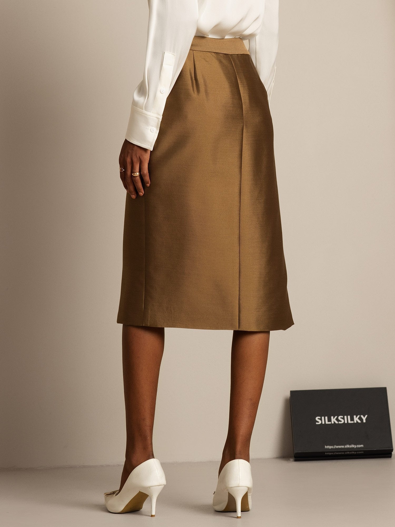[Pronssi] SilkSilky-FI 32Momme Silk-Wool Blend Skirt 002,