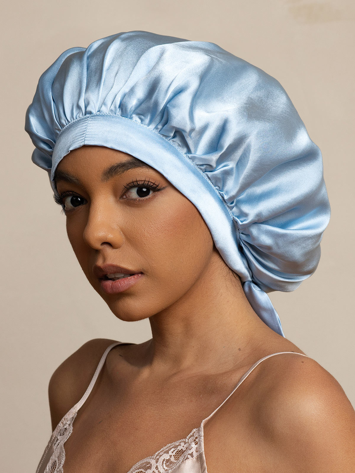 [Vaaleansininen] SilkSilky-FI Sleep Cap 002