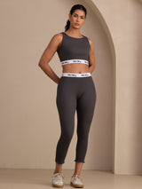 [Harmaa] SilkSilky-FI Sleeveless Crew Neck Women's Outfit Sets 001