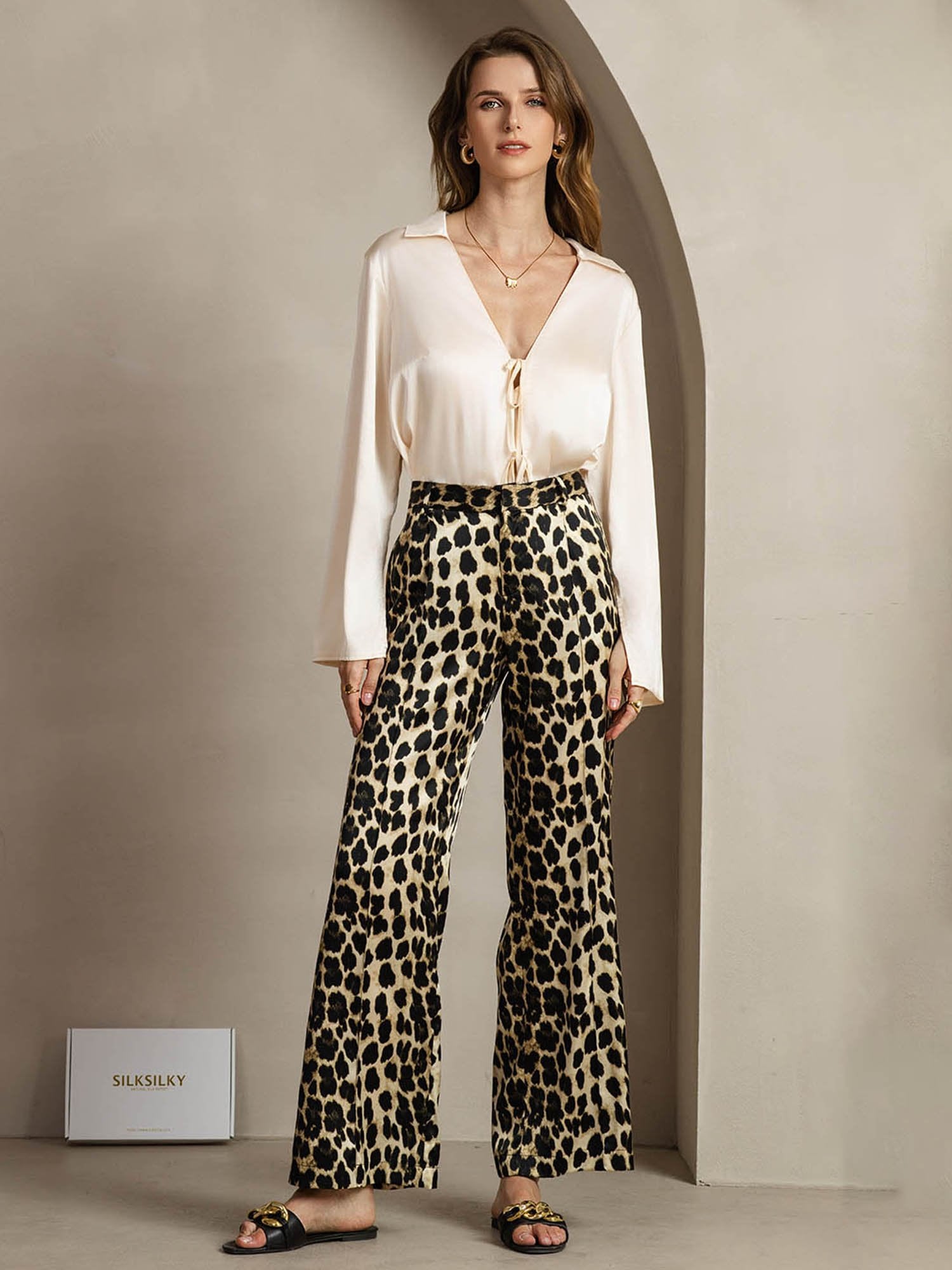 [Leopardi] SilkSilky-FI 19Momme Womens Pants 006