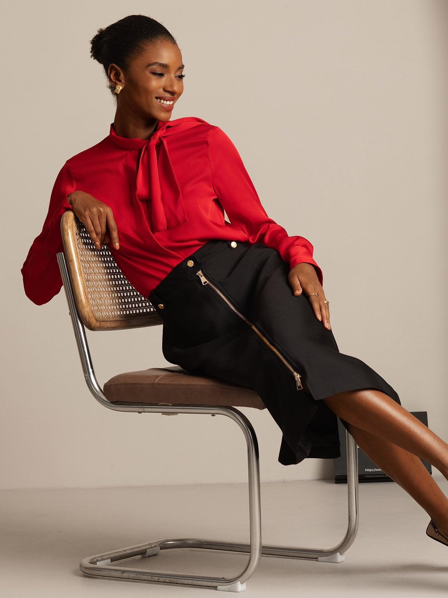 [Musta] SilkSilky-FI 32Momme Silk-Wool Blend Skirt 008,