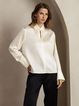 [Norsunluu] SilkSilky-FI 19Momme Womens Shirt 008
