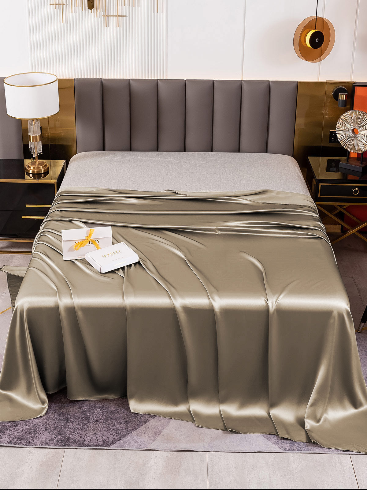 [Khaki] SilkSilky-FI 19Momme Sheet 002