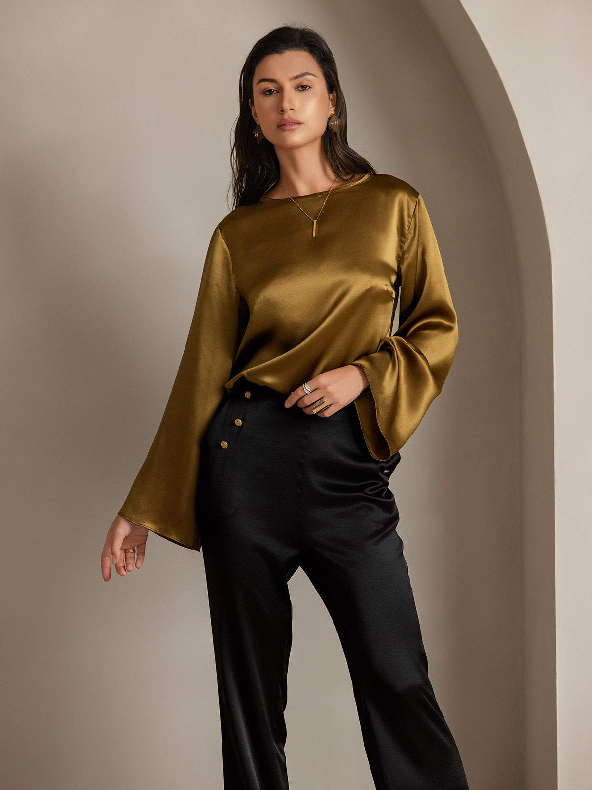 [Musta] SilkSilky-FI 19Momme Womens Pants 008