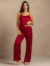 [Viini] SilkSilky-FI 19Momme Spagettihihna Syvä Pyöreä Pääntie Camisole Setti 005