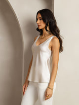 [Vaalean Harmaa] SilkSilky-FI Sleeveless V Neck Camisole Top 002