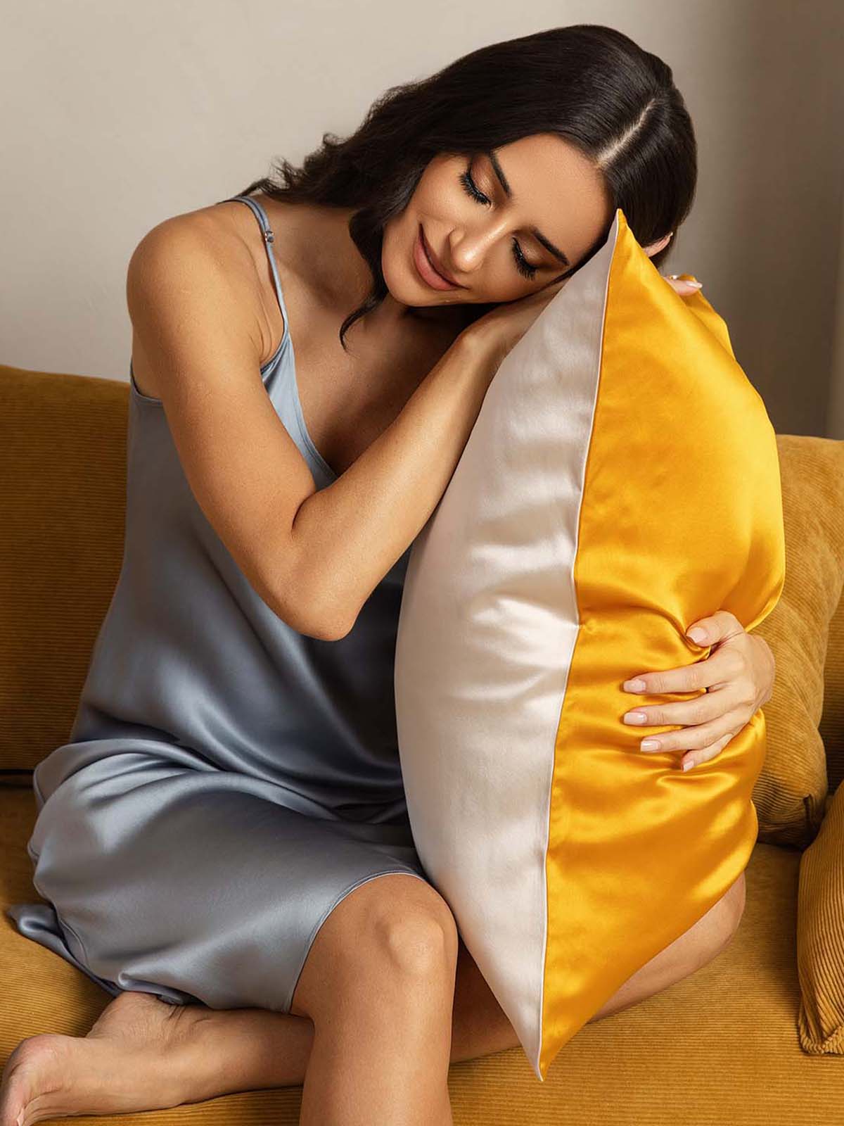 [Kulta+Vaaleanbeige] SilkSilky-FI 22Momme Pillowcase 001