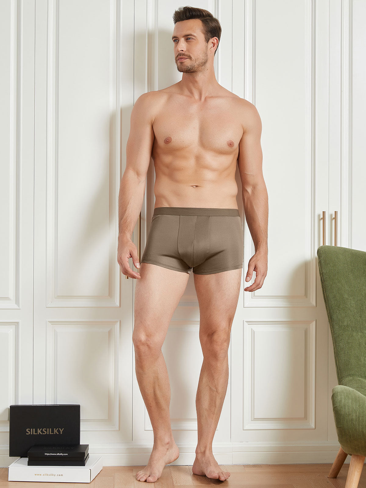 [Kahvi] SilkSilky-FI Mens Underwear 004