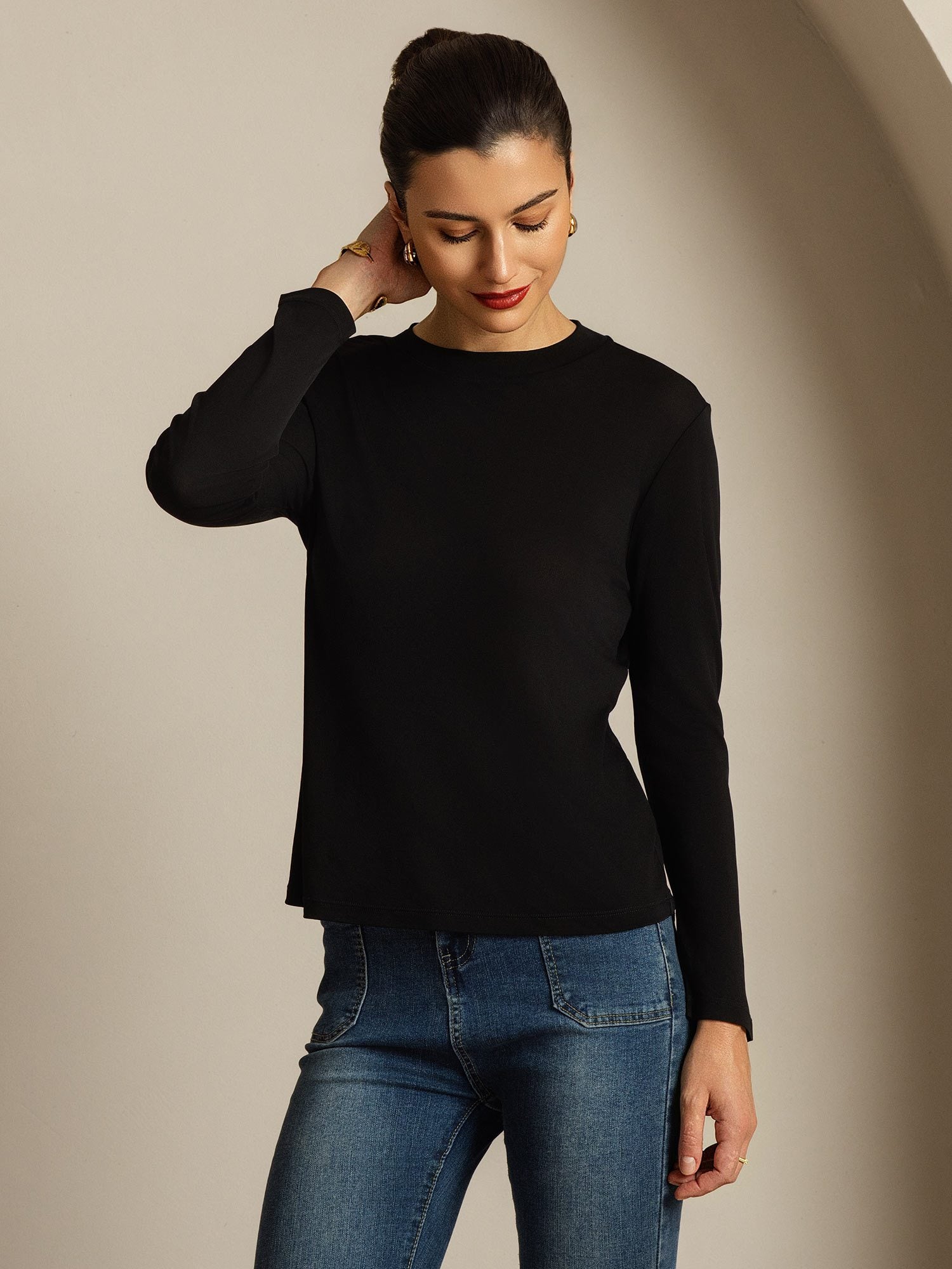 [Musta] SilkSilky-FI Womens T-Shirt 006