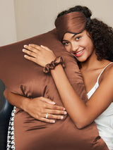 [Kahvi] SilkSilky-FI 19Momme Pure Silk Pillowcase Set 003