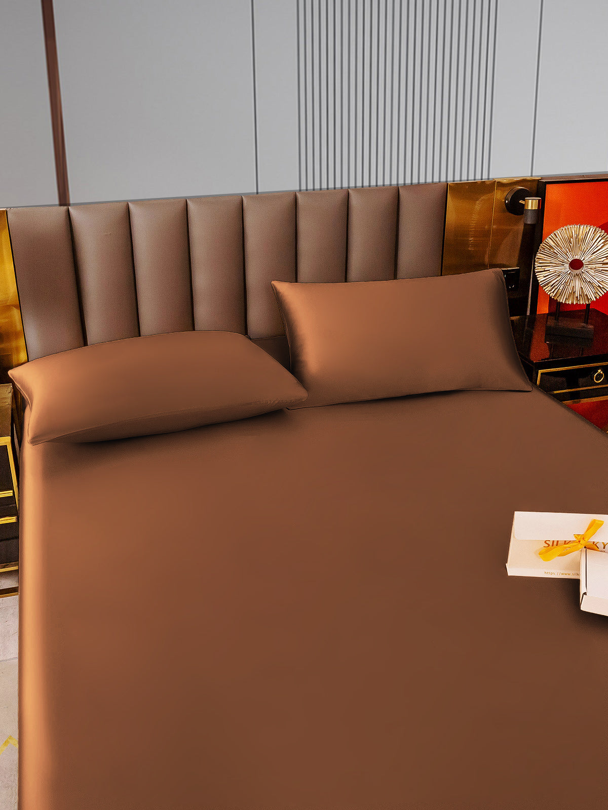 [Kahvi] SilkSilky-FI 22Momme Bedding Set 005