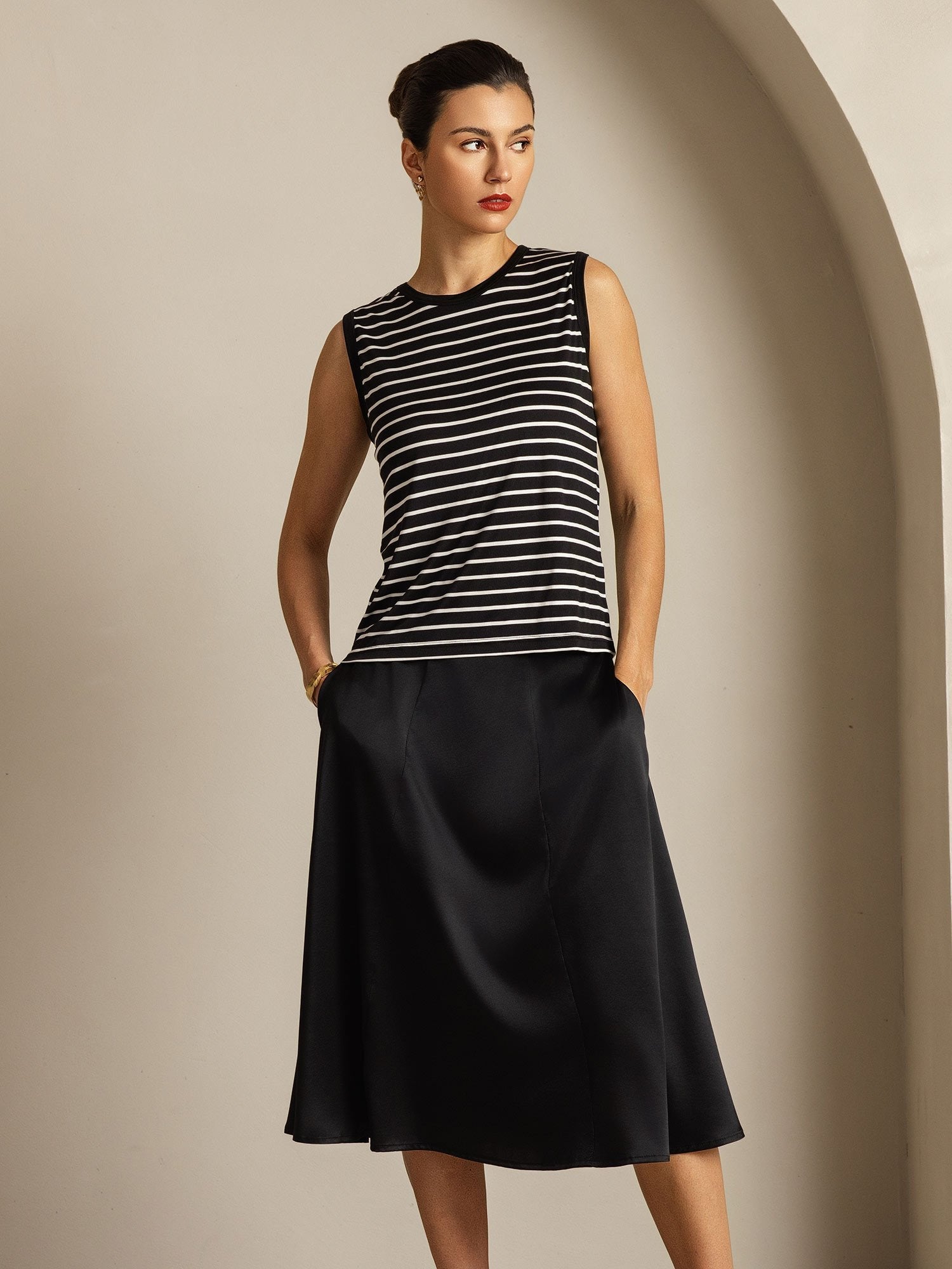 [Musta Raita] SilkSilky-FI Pure Silk Camisoles 006