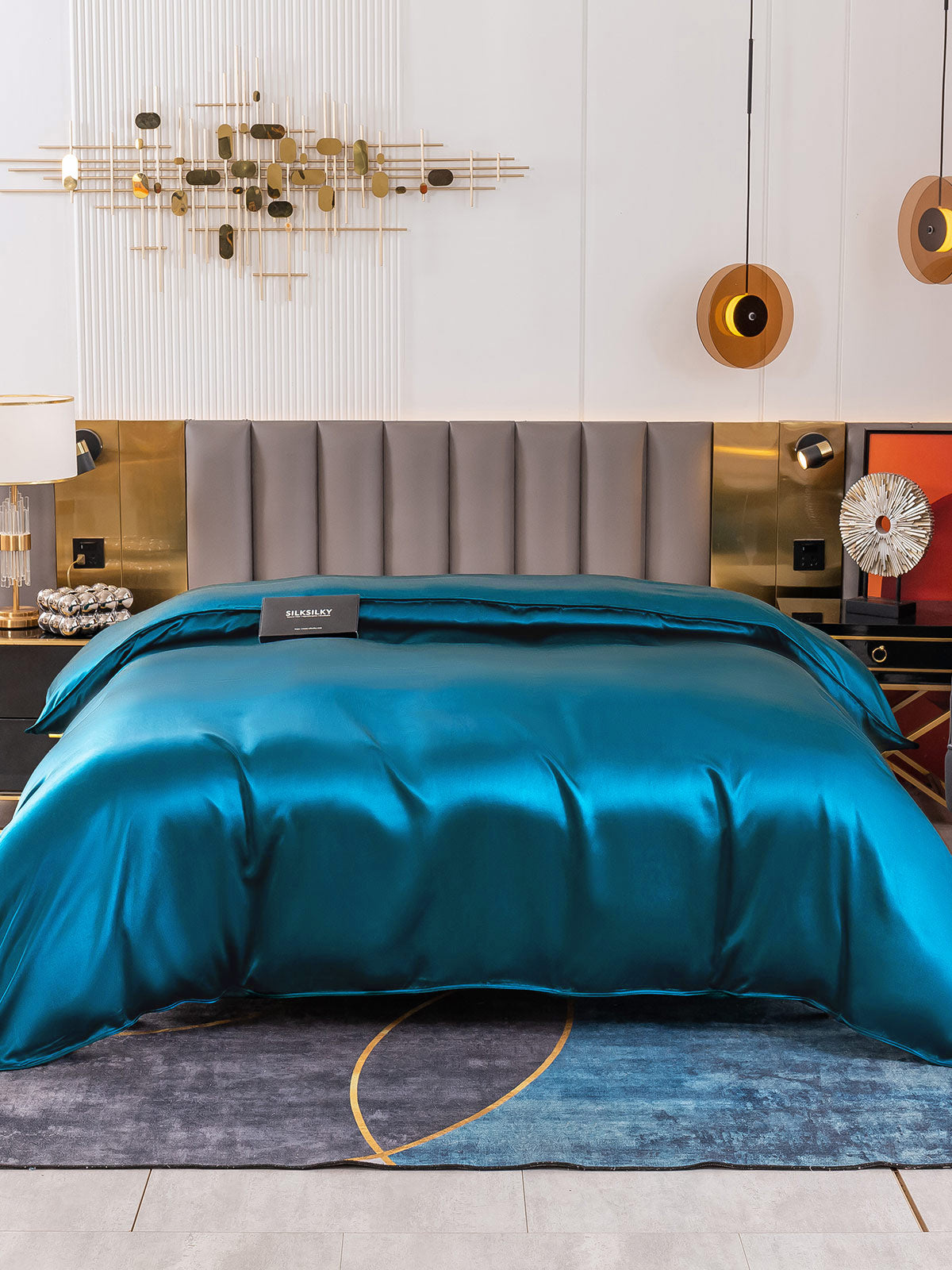 [Sinivihreä] SilkSilky-FI 19Momme Duvet Cover 002