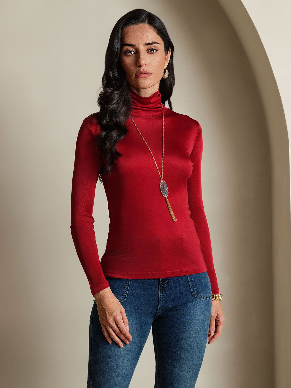 [Viini] SilkSilky-FI Silk Long Sleeve Womens T-Shirt 003
