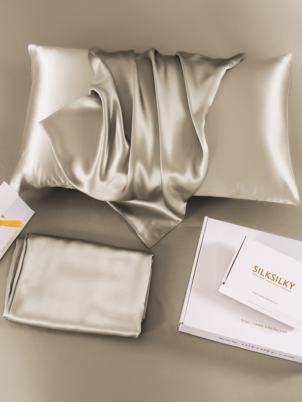 [Khaki] SilkSilky-FI 22Momme Pillowcase 003