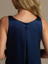 [Tummansininen] SilkSilky-FI Sleeveless Scoop Neck Naisten Pyjamat 005