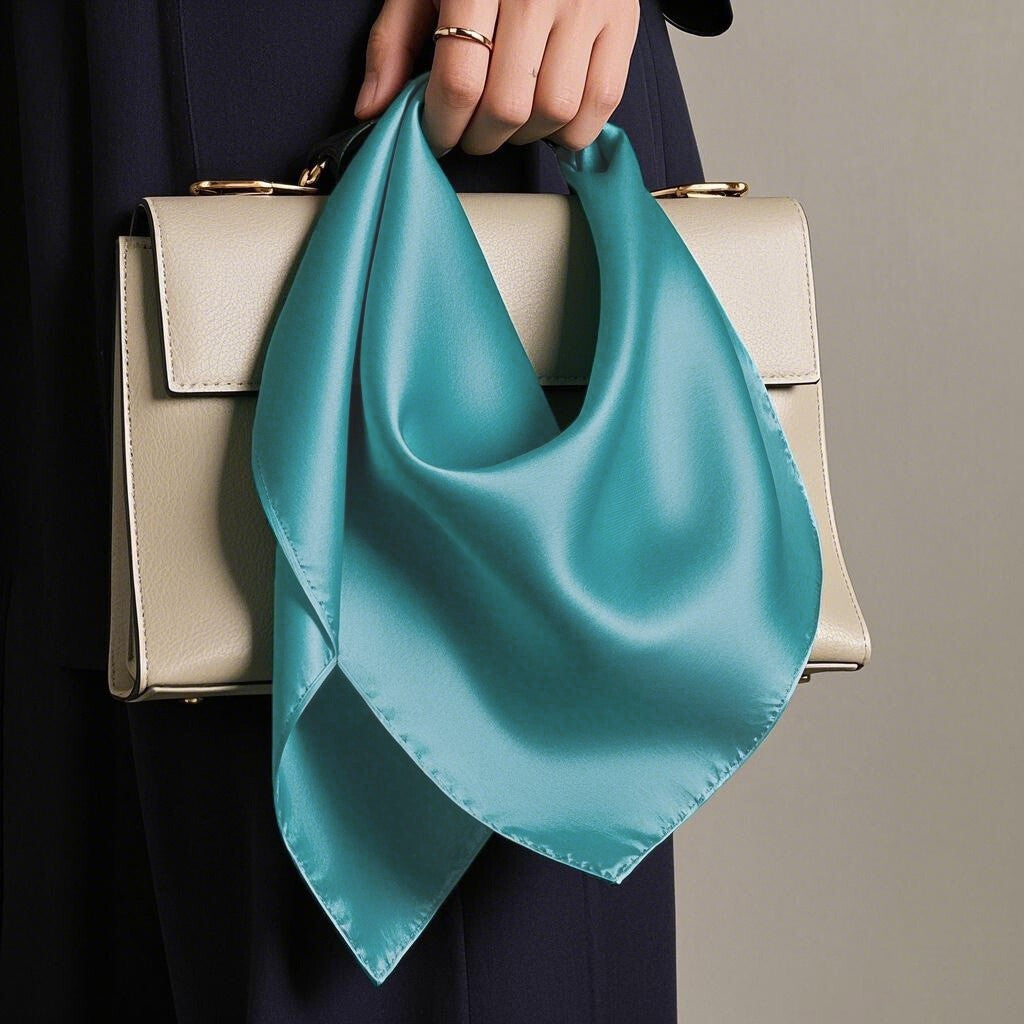 [Sinivihreä] SilkSilky-FI Pure Silk Scarf 003