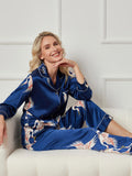 SilkSilky-FI 19Momme Womens Pajamas Tummansininen 001