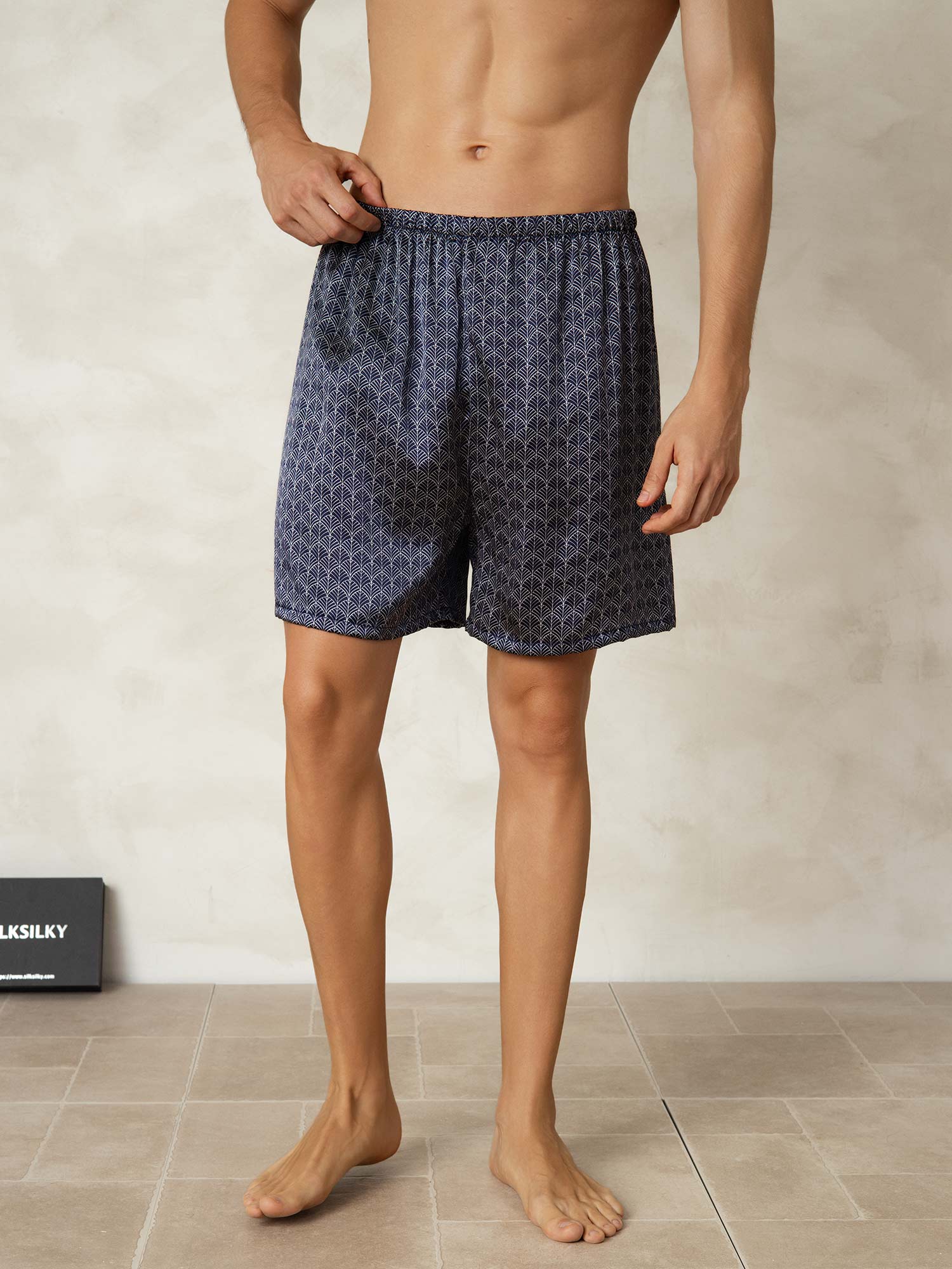 [Laivasto Ginkgo] SilkSilky-FI Men's Sleep Shorts 001