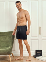 [Musta] SilkSilky-FI Men's Sleep Shorts 006
