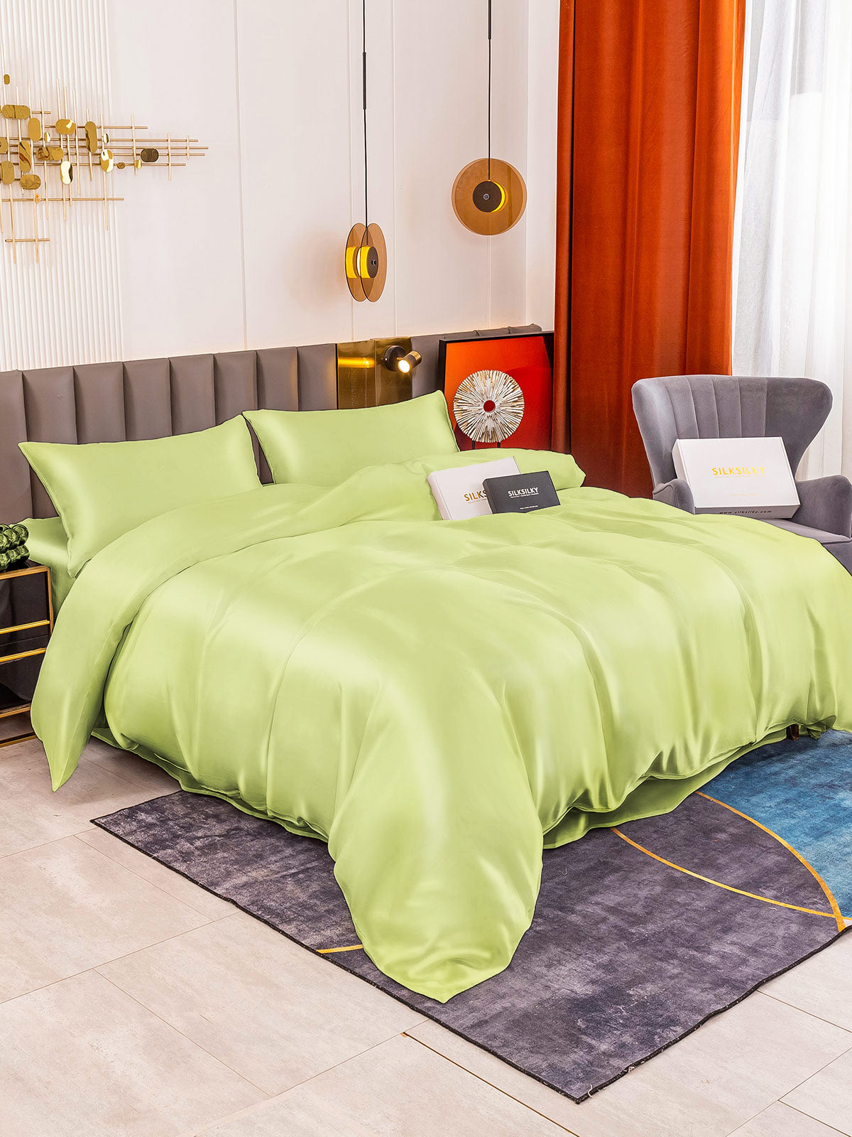 [Mintunvihreä] SilkSilky-FI 19Momme Bedding Set 001